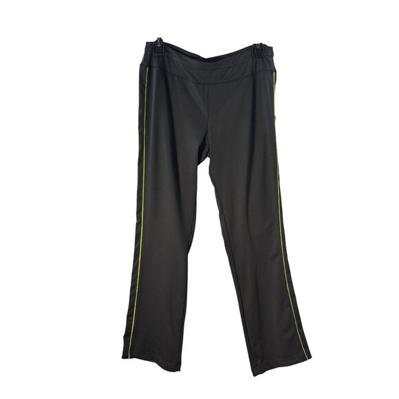 Tangerine Pants - Tangerine Ladies Medium Graphite & Sulphur Green Athletic Pants 88% Polyester 12